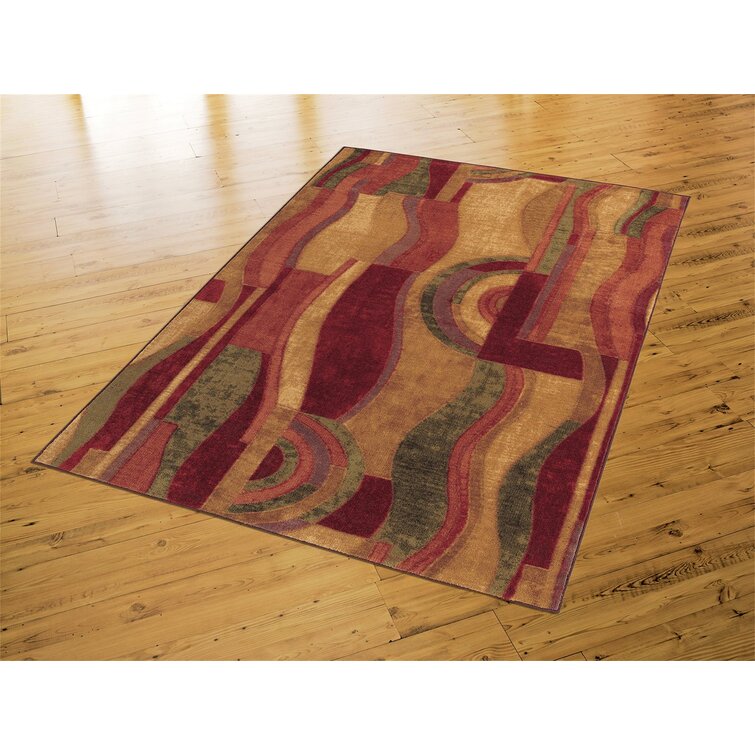 Markevious Abstract Wine Area Rug 